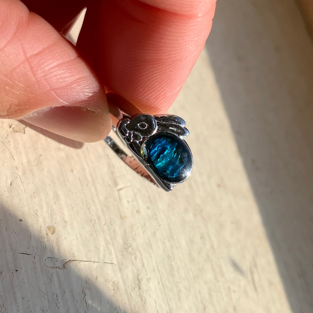 Paua Shell Rabbit Ring